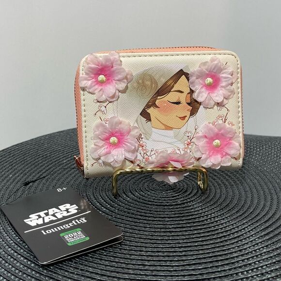Loungefly Star Wars Princess Leia Floral Small Zip Wallet NWT - Picture 4 of 6